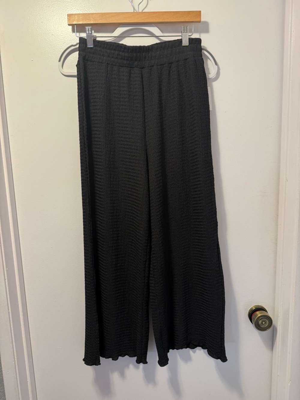 O'Neill Black Textured Wide Leg Pants